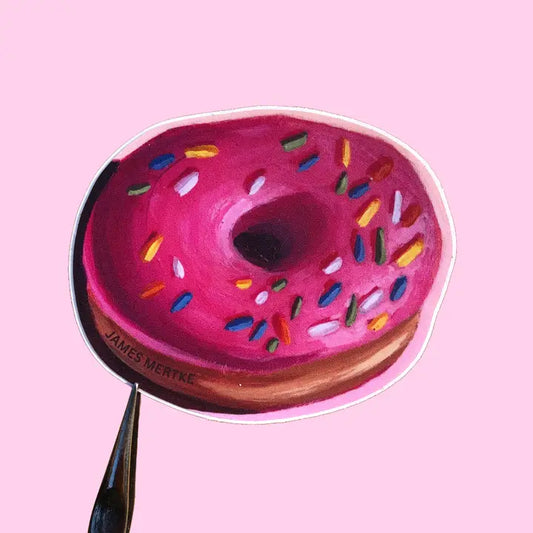Pink Sprinkle Donut Sticker